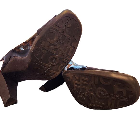 Kenneth Cole Reaction Heels Size 8.5 Hype Dream Black Slingback Pumps Square Toe - Picture 11 of 11